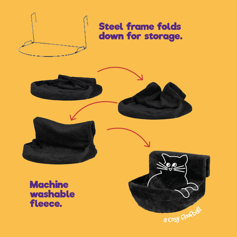 Deluxe Cat Radiator Bed - Black