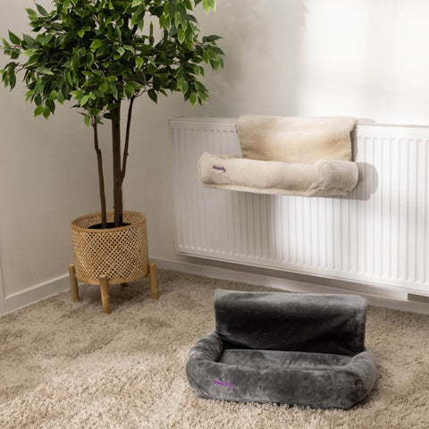 Snuggle Padded Cat Radiator Bed - Grey