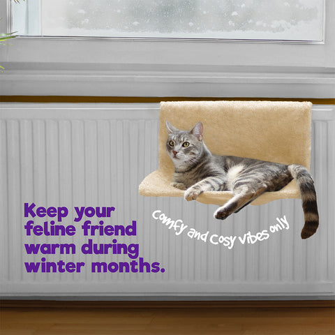 Petlicity Warm and Cosy Pet Cat and Dog Radiator Bed - Strong and Durable - Beige
