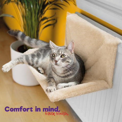 Petlicity Warm and Cosy Pet Cat and Dog Radiator Bed - Strong and Durable - Beige